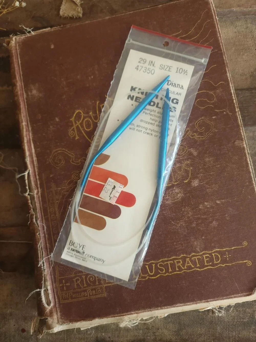 Vintage 1970s Knitting Needles, NOS Boye Size 10.5 Diana Circular 29